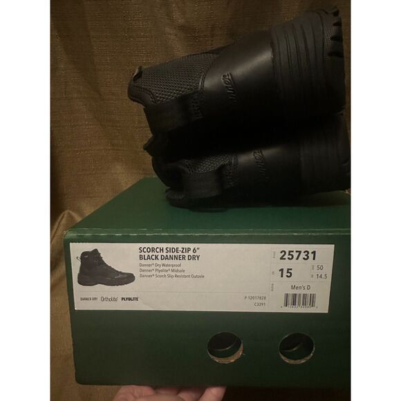 New Danner Scorch Side Zip 6" Black Danner Dry Boots Size Mens 15D - Picture 7 of 8